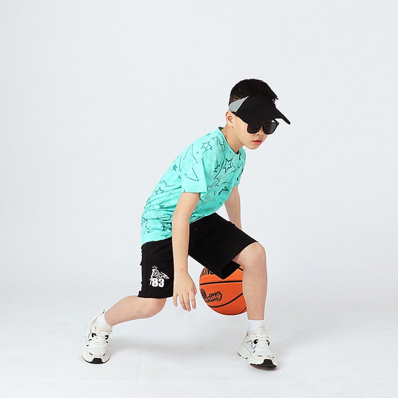 Summer Korean Version Of The New Children'S Sports Short Sleeve T-Shirt Boys Full Print Breathable Quick-Drying Jacket Girls Short Sleeve - Image 3