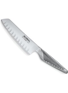 GLOBAL Fluted Vegetable Knife, 14cm. Stainless Steel. Ergonomic Dimpled handles ensures safe grip. Perfectly Balanced. Handcrafted in Japan.  - Image 1