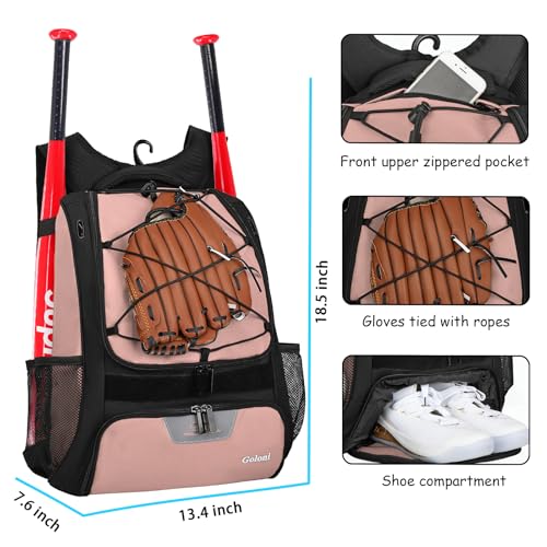 Goloni Baseball BagBackpack for Baseball TBall Softball Equipment GearSoftball Bag with Shoe CompartmentFence Hook - Image 3