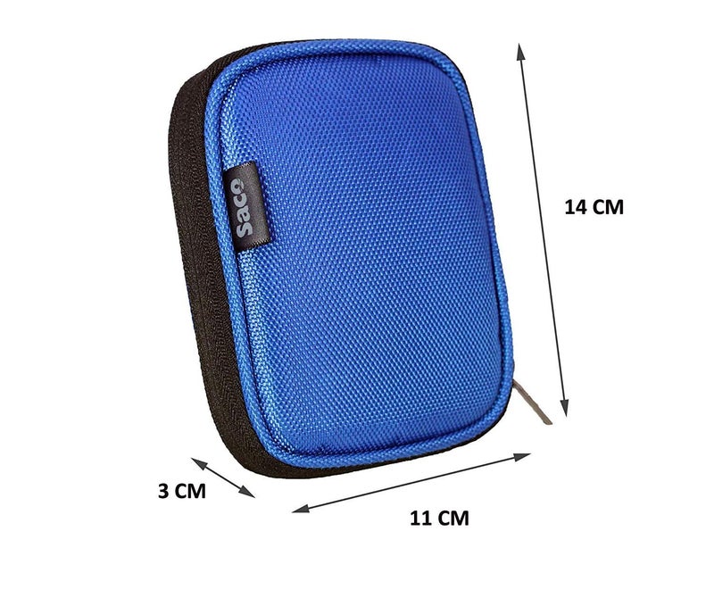Saco External Hard Disk Pouch Cover for Etzin 2.5'' USB 3.0 External Hard Drive, Max 4TB Support (EPL-400HS), External Hard Disk Case (Maximum Size fits Upto 12.5 x 9.2 cm) - Blue - Image 2