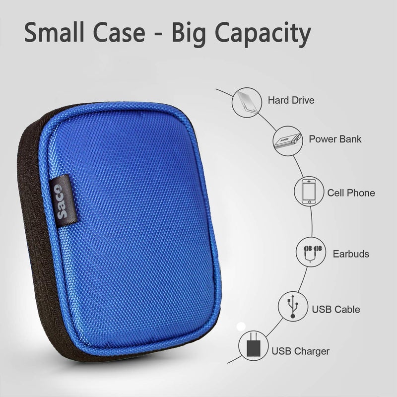 Saco External Hard Disk Pouch Cover for Etzin 2.5'' USB 3.0 External Hard Drive, Max 4TB Support (EPL-400HS), External Hard Disk Case (Maximum Size fits Upto 12.5 x 9.2 cm) - Blue - Image 5