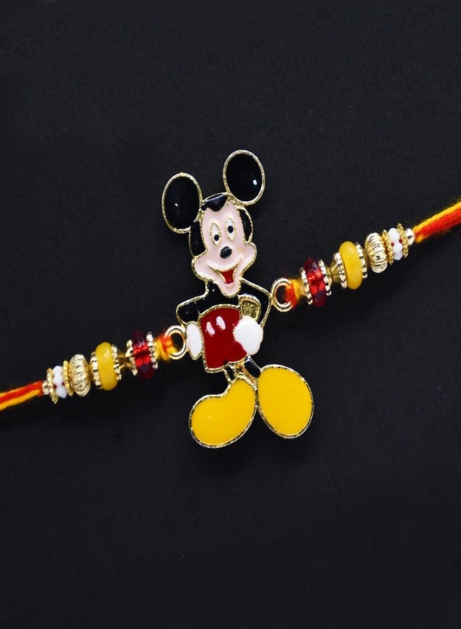 Saugat Traders Family Set of 3 Rakhi for Bhai Bhabhi and Kid with Roli Chawal Chopra - Bhai Rakhee for Brother - Bangle Kada Rakhi for Bhabhi - Cartoon Rakhee for Kid - Image 5