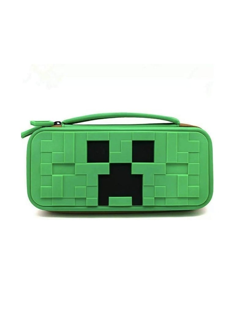general Nintendo Switch Green Minecraft Creeper Hard Shell  Rubber Case Travel Case - Nintendo Switch Silicone Organizer - Image 1