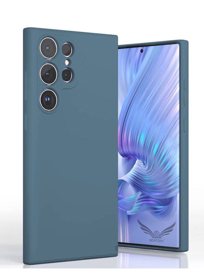 BORTONY S22 Ultra Case Liquid Silicone Silky Soft Touch Full Body Protection Shockproof Cover Case with Soft Microfiber Lining Compatible with Samsung S22 Ultra - Image 1