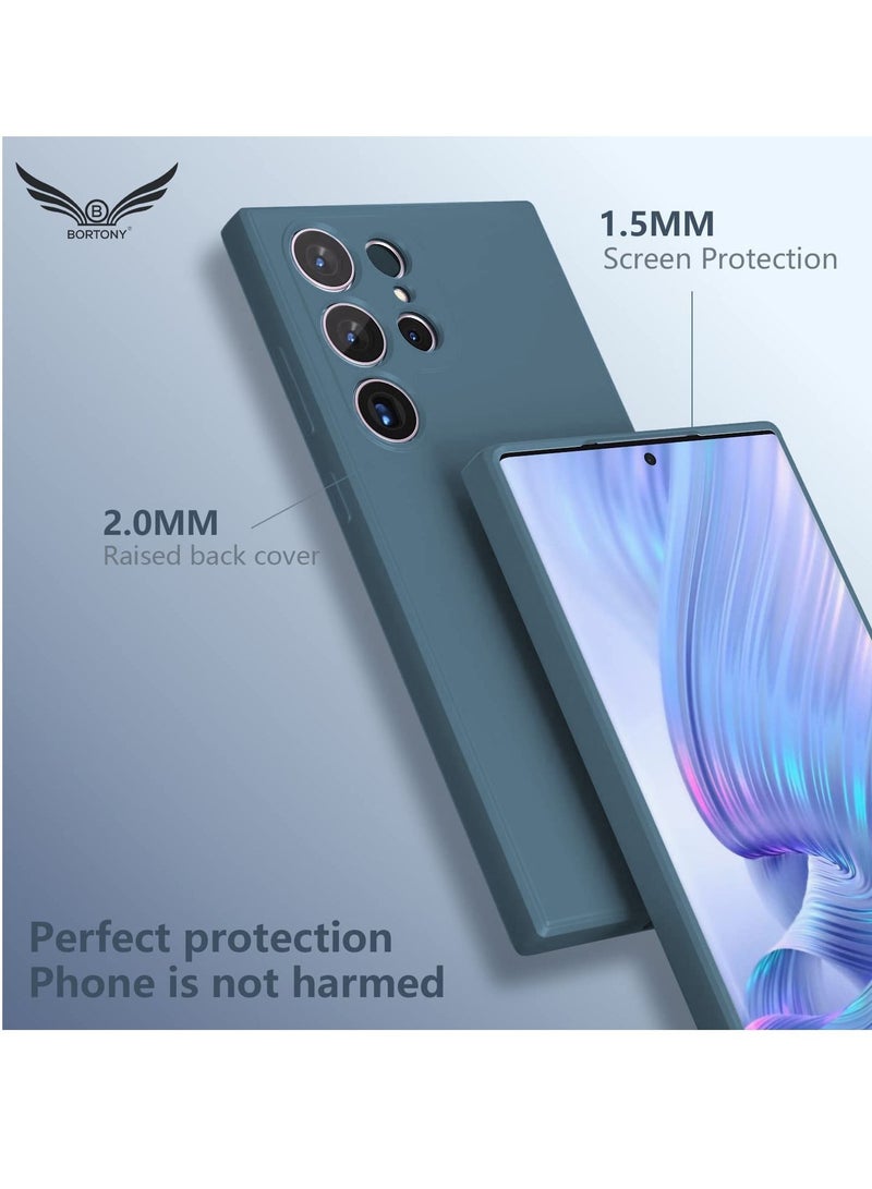 BORTONY S22 Ultra Case Liquid Silicone Silky Soft Touch Full Body Protection Shockproof Cover Case with Soft Microfiber Lining Compatible with Samsung S22 Ultra - Image 3