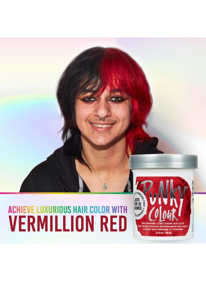 بانكي صبغة شعر بونكي فيرمليون ريد شبه دائمة، نباتية وخالية من البارابين والبارابين، تدوم حتى 25 غسلة، 3.5 أونصة - Image 3