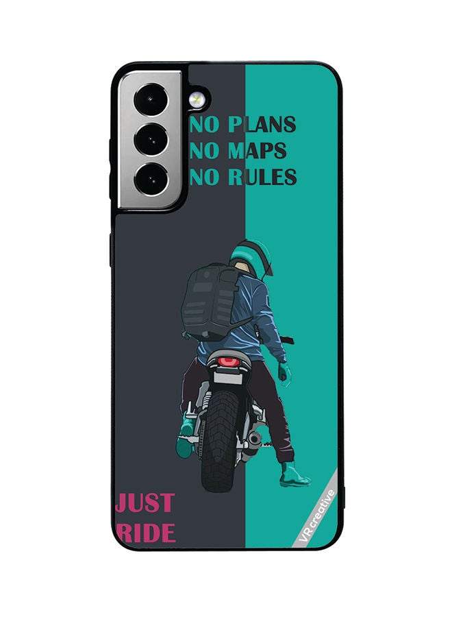 VR CREATIVE Protective Case Cover For Samsung Galaxy S21 FE 5G Just Ride Design Multicolour - Image 1