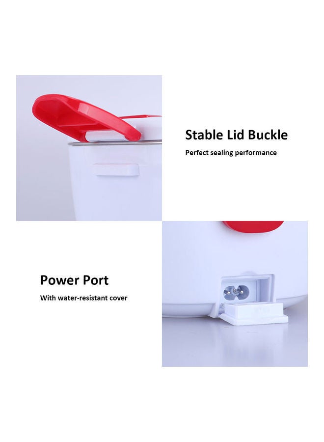 NIBEMINENT Portable Electric Lunch Box White/Red 24.5x11x11cm - Image 2