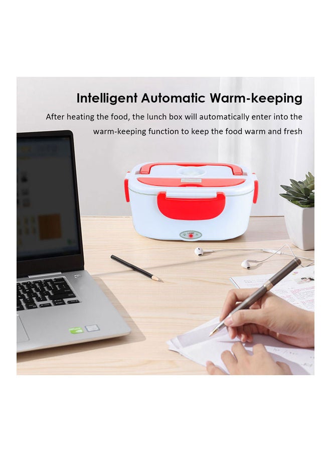 NIBEMINENT Portable Electric Lunch Box White/Red 24.5x11x11cm - Image 5