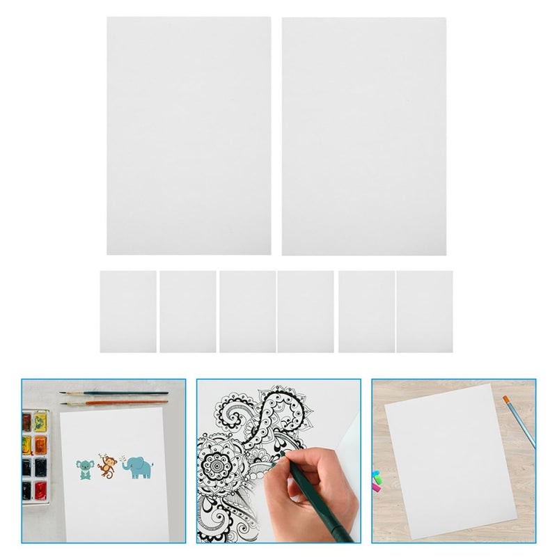 ورق مائي أبيض سميك 100 ورقة سطح أملس للرسم والرسم والفن والحرف اليدوية - Image 4