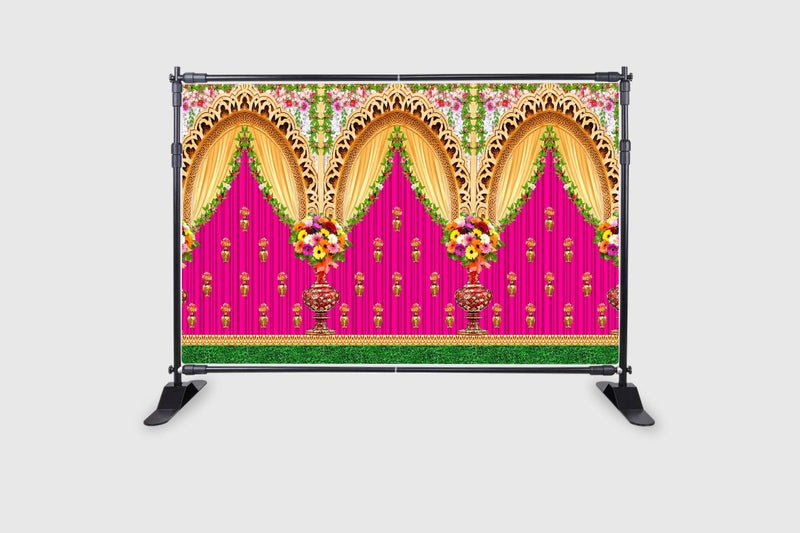 Backdropon Decorative Flower Background Backdrop Curtain for Decoration Backdrop Cloth for Traditional/Background Curtain Cloth for Pooja/Festival Size 5 Feet Height and 8 Feet Width (5 * 8) - Image 2