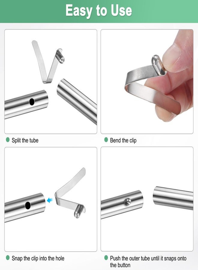 M METERXITY 10-Pack Kayak Paddle Snap 6mmx41mm Solid Single Pin V Shaped Spring Steel Tent Pole Clips Locking Clips for Camping/Kayak Paddle/Tent Pole Push Button Spring Snap Clips - Image 4