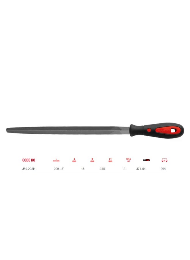 Ceta Form Ceta form Three Square File (Medium Teeth), Soft Grip Handle, Double Cut Surfaces- Length 200mm. - 8” 