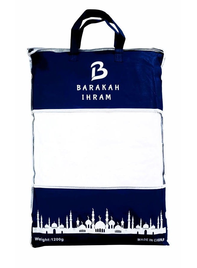 Ihram Premium Quality Ehram Ahram Hajj and Umrah Hypoallergenic Set of 2 Towels Muslim Pilgrimage 210 x110 cm, Barakah Ihram - Image 1