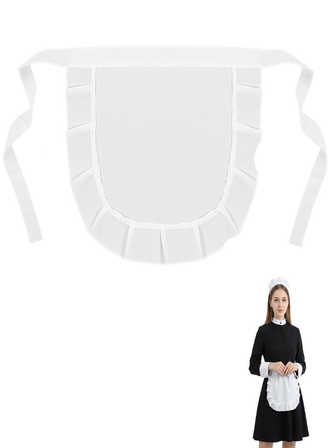 Thrymme Cosplay Maid Apron, 14.5 * 11.8 Inch White Half Apron for Women with Adjustable Tie Back, Lace Trim Waist Aprons for Women & Girls, Maid Cosplay Costume Kitchen Party Favors Halloween - Image 1