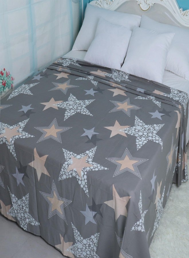 WBYCOTBED Grey Flat Bed Sheets for Men Soft Cotton Flat Sheet Queen Size Easy Care Top Sheet Geometric Printed - Image 3
