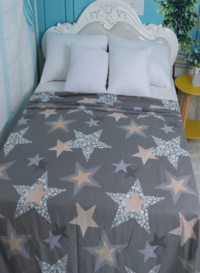 WBYCOTBED Grey Flat Bed Sheets for Men Soft Cotton Flat Sheet Queen Size Easy Care Top Sheet Geometric Printed - Image 4