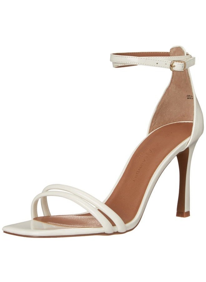 Women's Ankle-Strap Heeled Sandal, White, 8