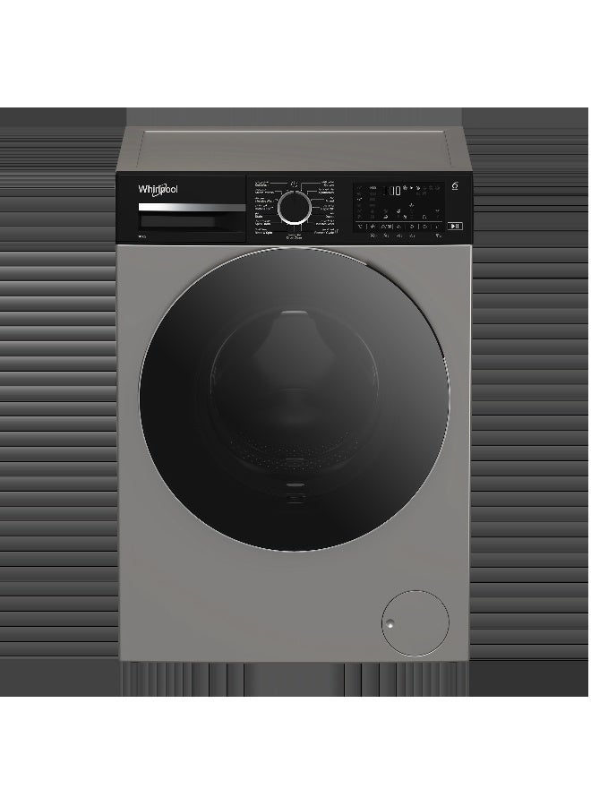 ويرلبول Front Load Washing Machine 10kg Inverter motor WIFI Steam Silver WFL10143DSBSA silver - Image 1