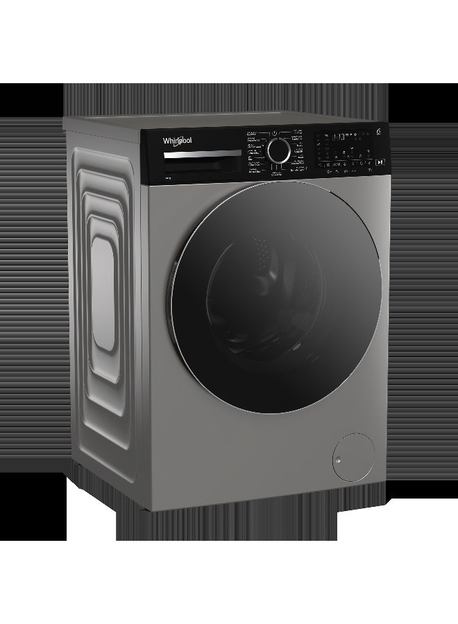 ويرلبول Front Load Washing Machine 10kg Inverter motor WIFI Steam Silver WFL10143DSBSA silver - Image 2