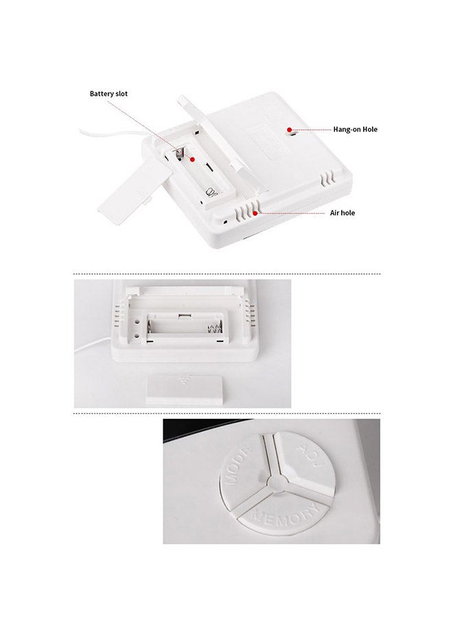 Indoor and Outdoor Temperature Thermometer White/Black/Grey - Image 4
