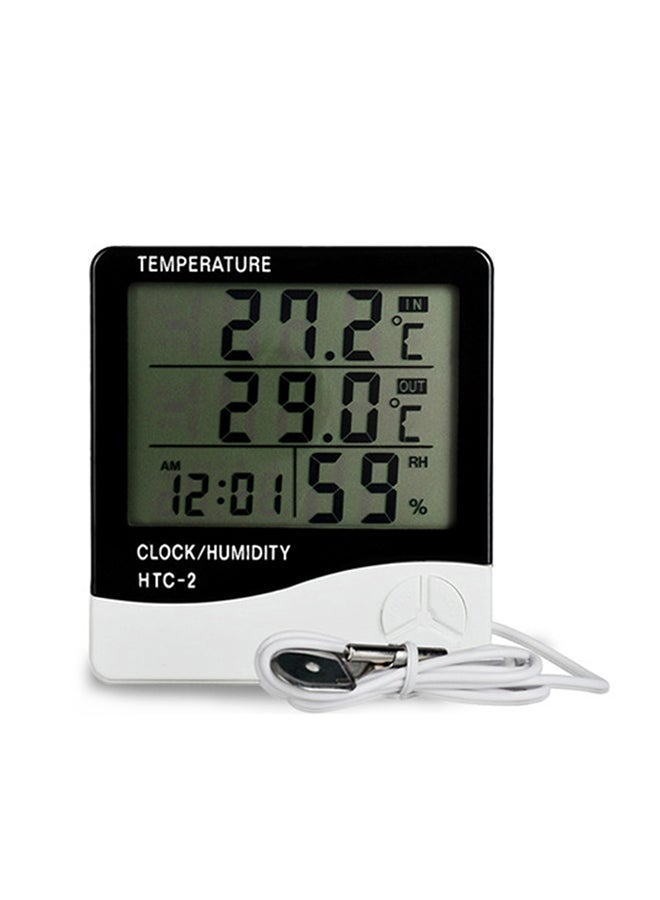 Indoor and Outdoor Temperature Thermometer White/Black/Grey - Image 1