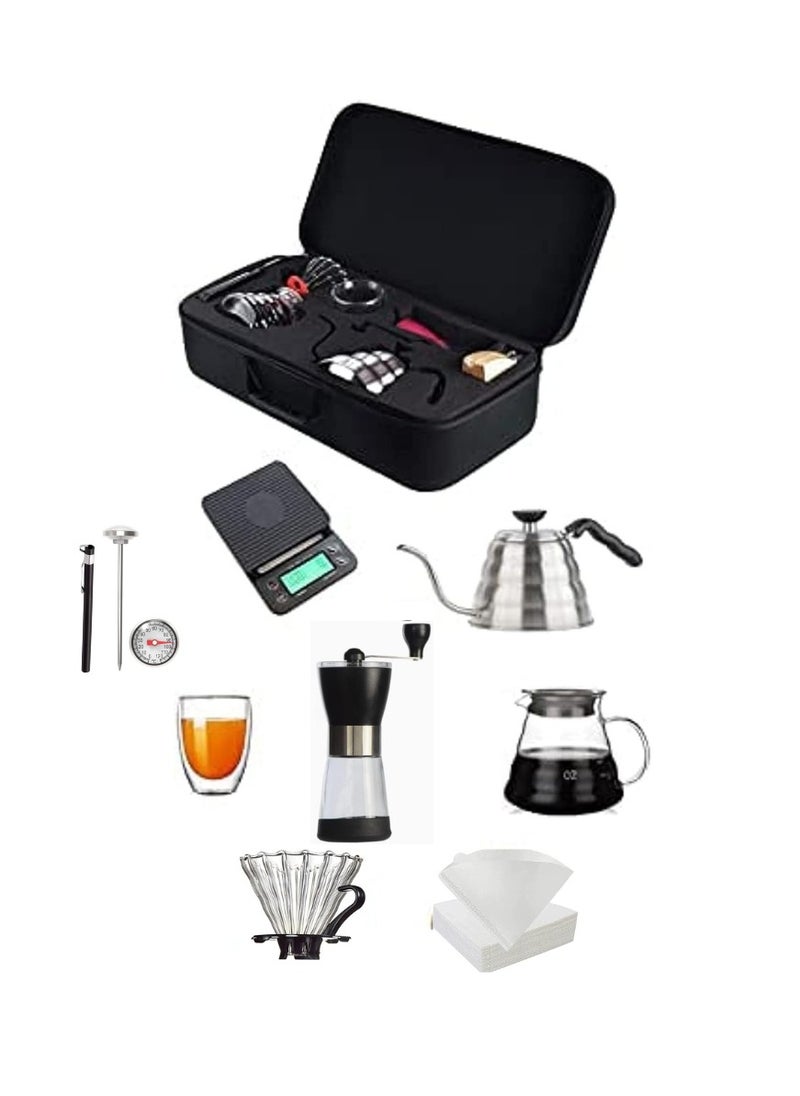 TRADE BAY V60 Pour Over Coffee Maker Set of 8 Piece with Portable Carry Case (Coffee Gift Set)  - Image 1