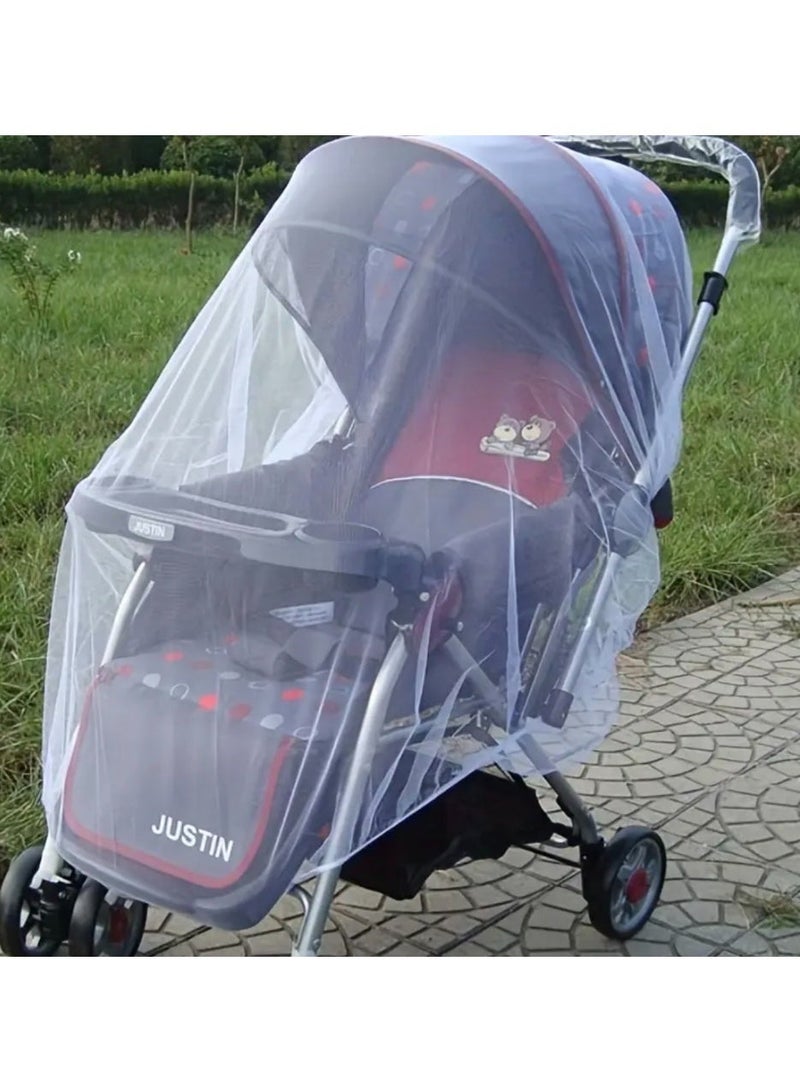 كلين ويف ناموسية بيضاء عالمية لعربة الأطفال – شبك قابل للتنفس للحماية من الحشرات، خفيفة وآمنة، من إكسسوارات عربات الأطفال - Image 1