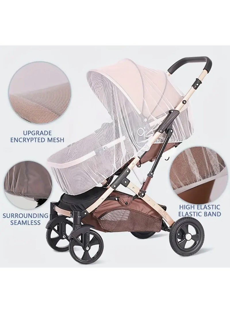 كلين ويف ناموسية بيضاء عالمية لعربة الأطفال – شبك قابل للتنفس للحماية من الحشرات، خفيفة وآمنة، من إكسسوارات عربات الأطفال - Image 3