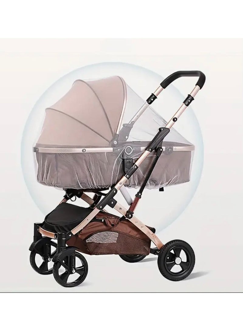 كلين ويف ناموسية بيضاء عالمية لعربة الأطفال – شبك قابل للتنفس للحماية من الحشرات، خفيفة وآمنة، من إكسسوارات عربات الأطفال - Image 2