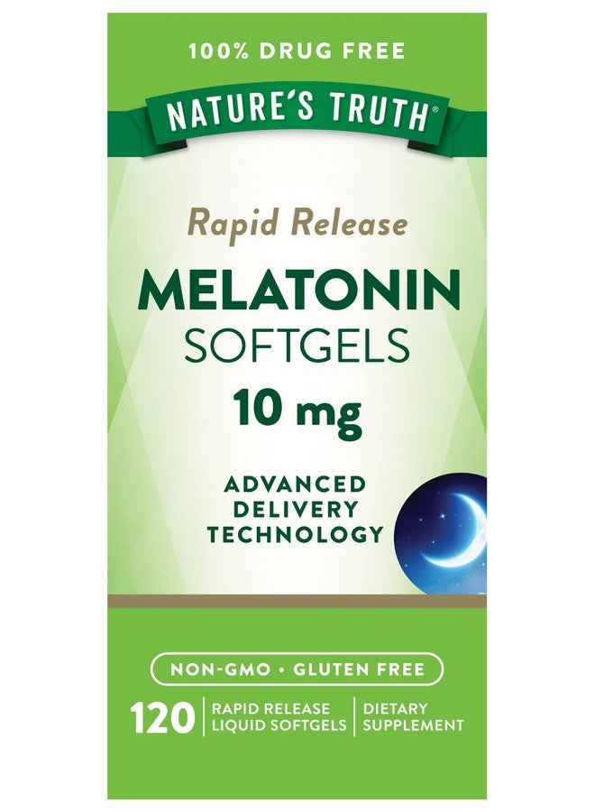 Nature's Truth ميلاتونين من ناتشرز تروث 10 ملغ | كبسولات سائلة سريعة الإطلاق | 120 حبة | مكمل غير معدل وراثيًا وخالي من الغلوتين - Image 1