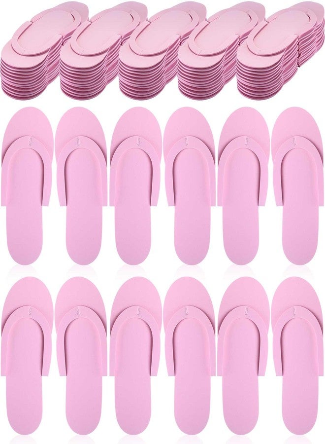 JenPen 60 Pairs Disposable Pedicure Slippers Foam Flip Flops Disposable Flip Flops Multi Color Foldable Pedicure Slippers for Guests Salon Spa Hotel Women, Pink, One size - Image 1