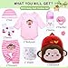 TatuDoll 8 قطع ملابس دمى الأطفال المولودين من جديد مع حقيبة ظهر قرد لطيف لدمى الأطفال بطول 17-22 بوصة ملحقات وملابس دمى الأطفال تناسب الفتيات حديثات الولادة - Image 4