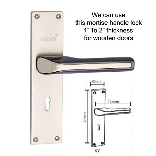 Atom Heavy Duty Mortise Door Lock for Bedroom, Living Room, Main Door, Silver Satin Finish | 3 Keys | 6 Lever Double Stage Lockset for House Hotel Office(O45KY) - Image 3