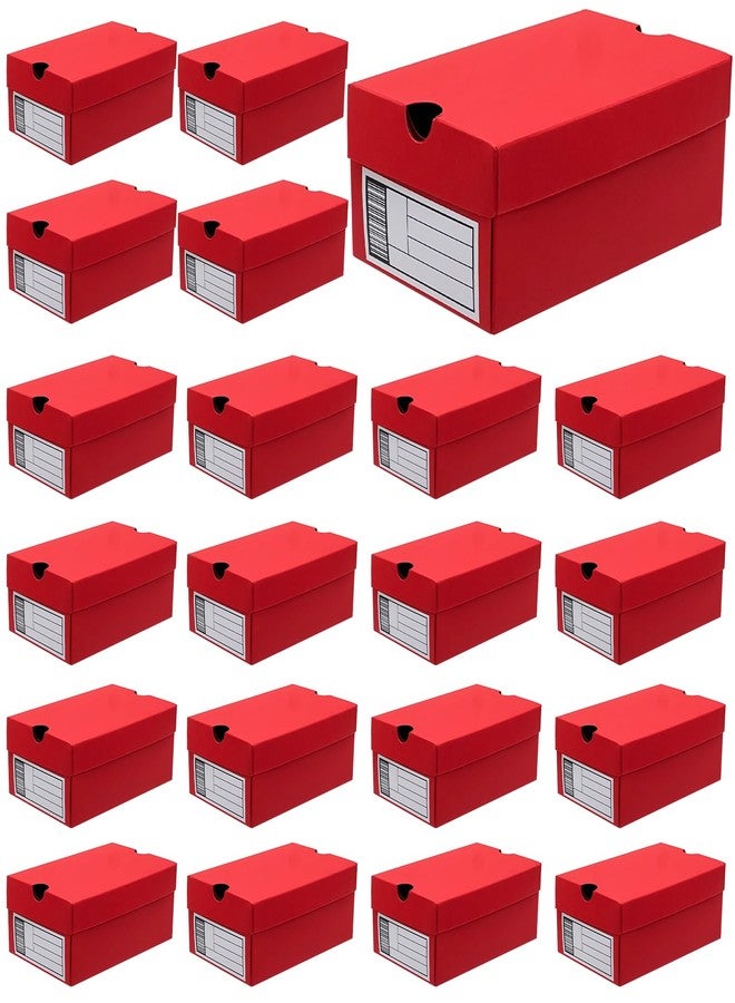 Foxtell 24 Pack Mini Sneaker Boxes for Party Favors 6.1 x 3.9 x 2.6 Inch Mini Shoe Gifts Boxes for Candies Cookies Snacks Sports Small Gift Case with Label for Wedding, Holiday, Birthday Party Favor (Red - Image 1