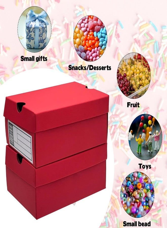 Foxtell 24 Pack Mini Sneaker Boxes for Party Favors 6.1 x 3.9 x 2.6 Inch Mini Shoe Gifts Boxes for Candies Cookies Snacks Sports Small Gift Case with Label for Wedding, Holiday, Birthday Party Favor (Red - Image 4