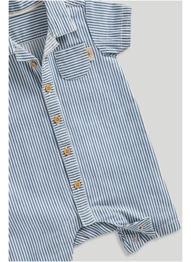 mothercare Striped Shirt Romper  - Image 2