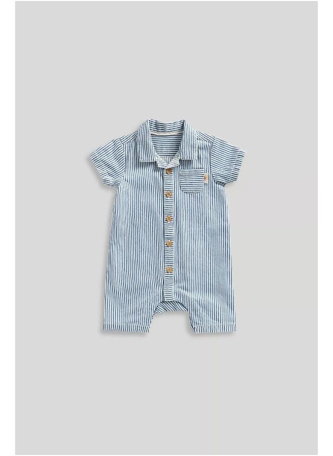 mothercare Striped Shirt Romper  - Image 1