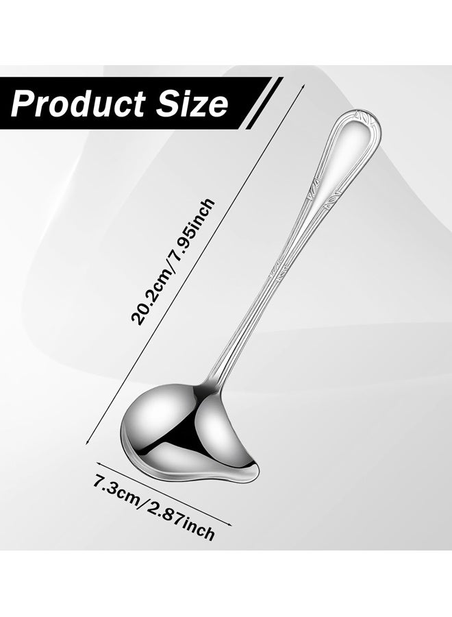 2PCS Stainless Steel Gravy Ladle, Mini Sauce Soup Spoon for Kitchen Use - Image 2