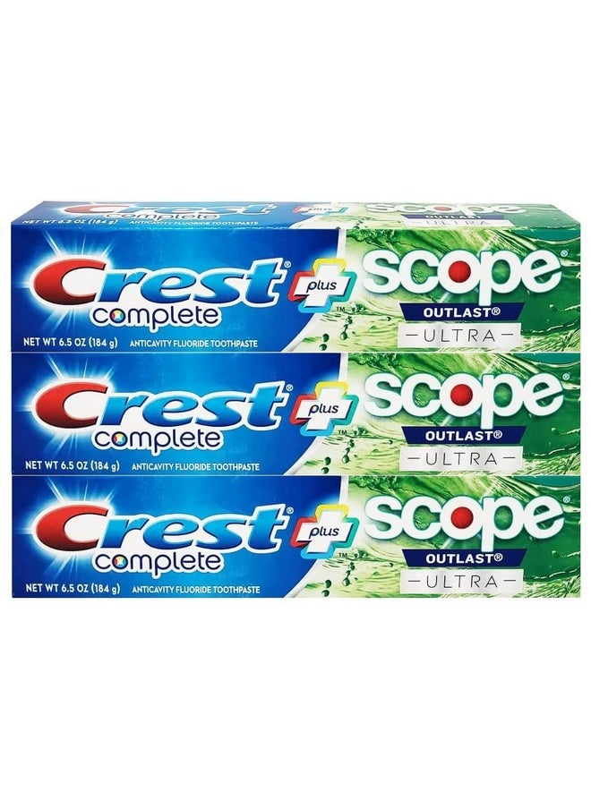 Crest - Crest Complete Whitening Plus Scope Outlast Ultra Toothpaste 6.5 oz (184g) - Pack of 3 - Image 1