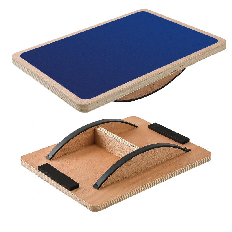 Juoe Non-Slip Wood Wobble Exercise Balance Board,up to 350 Ibs for Coordination Skills Obstacle Courses Sensory Toys for Kids and Adult,Professional Rocker Balance Board for Physical Therapy,Indoor or - Image 1