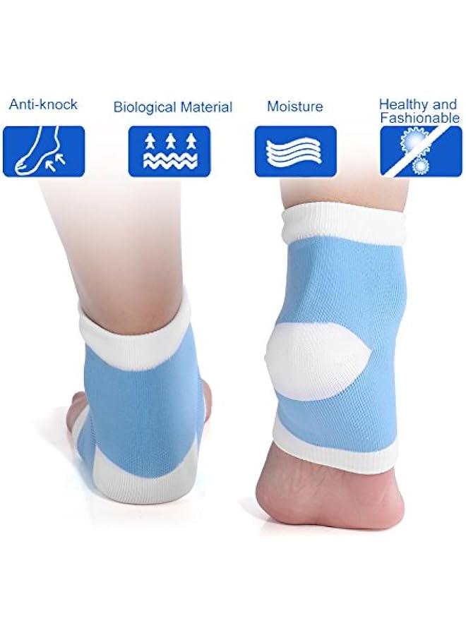 Generic Spa Gel Socks Spa Heel Socks Moisturizing Heel Socks Heal Dry Cracked Heels Exfoliating Dry Heel(Blue)  - Image 2