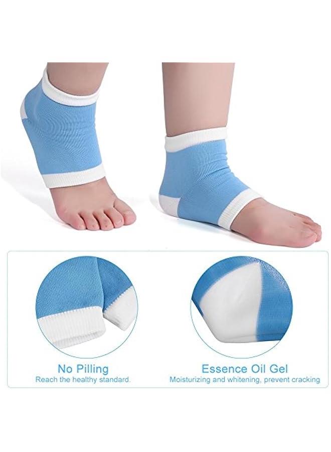 Generic Spa Gel Socks Spa Heel Socks Moisturizing Heel Socks Heal Dry Cracked Heels Exfoliating Dry Heel(Blue)  - Image 3
