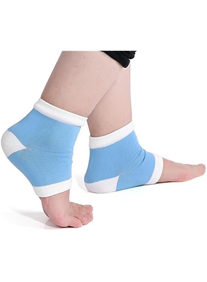 Generic Spa Gel Socks Spa Heel Socks Moisturizing Heel Socks Heal Dry Cracked Heels Exfoliating Dry Heel(Blue)  - Image 4