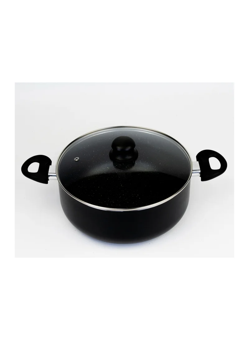 Wilson Casserole With Glass Lid Durable Marble Coating, Aluminium Construction, Nonstick Dish For Gas Induction & Ceramic Hobs Induction Bottom 28 x 13cm