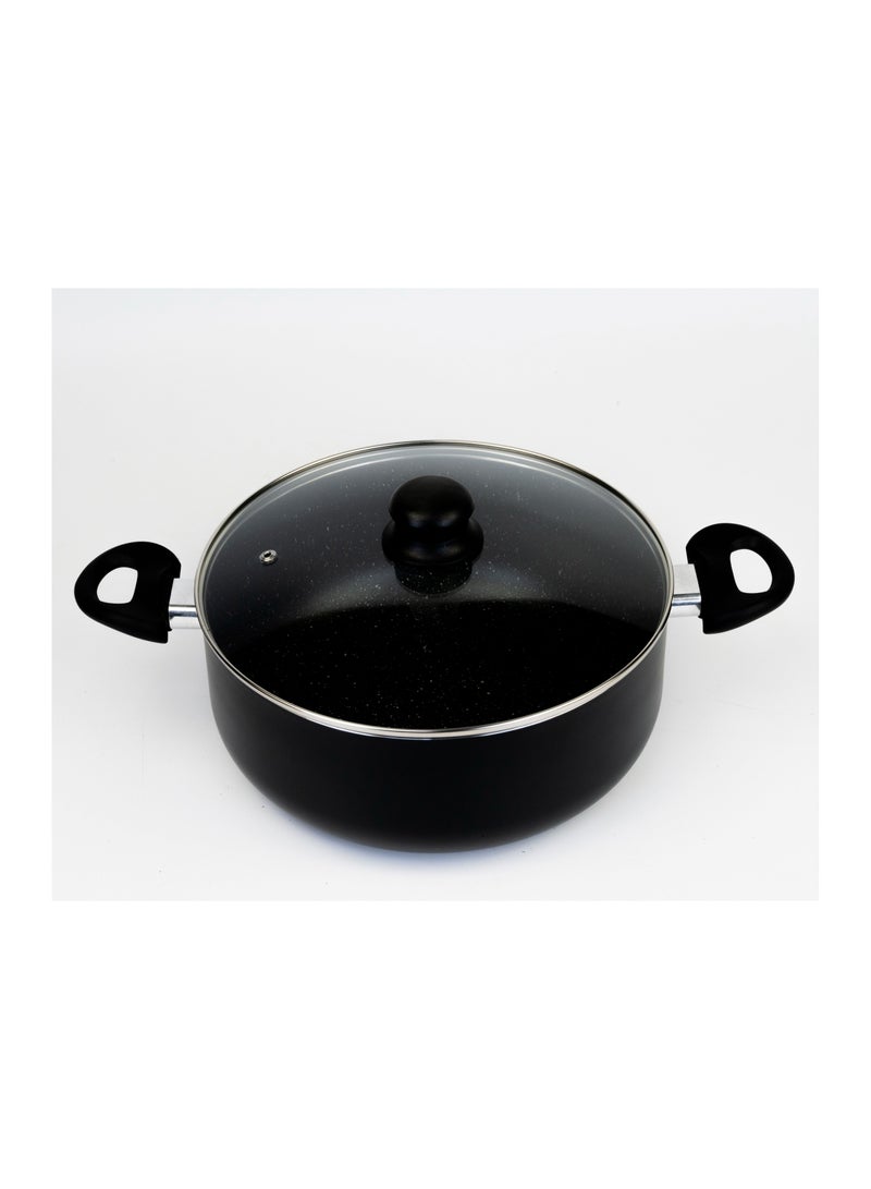 Wilson Casserole With Glass Lid Durable Marble Coating, Aluminium Construction, Nonstick Dish For Gas Induction & Ceramic Hobs Induction Bottom 28 x 13cm  - Image 3
