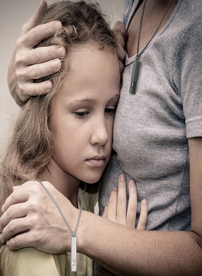 Sureio 6 Pcs Urn Necklace for Men Women Bar Urn Necklace for Ashes Stainless Steel Mom Memorial Cremation Jewelry Pendant Keepsake (Silver,Black) - Image 4