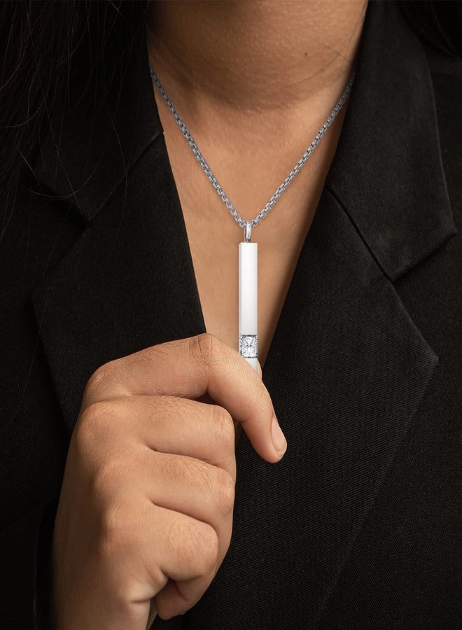 Sureio 6 Pcs Urn Necklace for Men Women Bar Urn Necklace for Ashes Stainless Steel Mom Memorial Cremation Jewelry Pendant Keepsake (Silver,Black) - Image 5