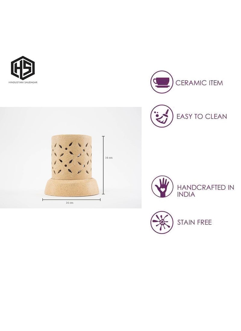 HS HINDUSTANI SAUDAGAR Hindustani Saudagar Electric Aroma Oil Burner Tea Light LampPollution Free Handmade Ceramic Electric TLight Lamp Incense Oil Diffuser  - Image 4