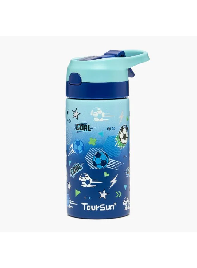 تورسون Football Print Stainless Steel Water Bottle with Spout - 320 ml